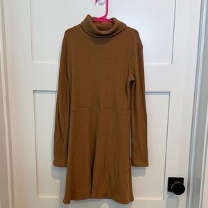 GAP Ribbed Turtleneck Knit Dress in Brown